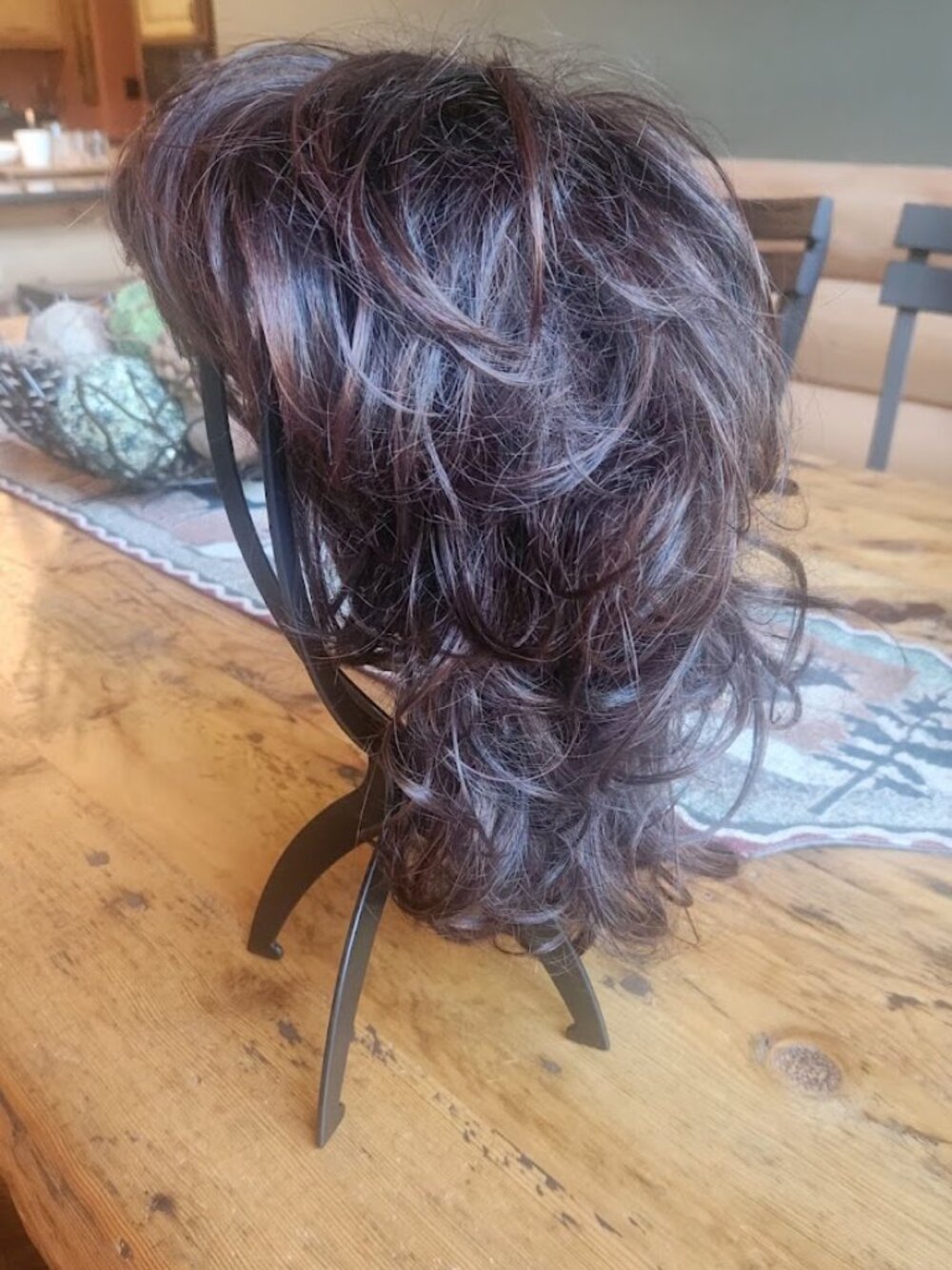 Ellen Wille Design Layered Shoulder-Length Wavy Wig Brown/Auburn